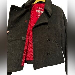 Levis Double Breasted Wool Peacoat Small